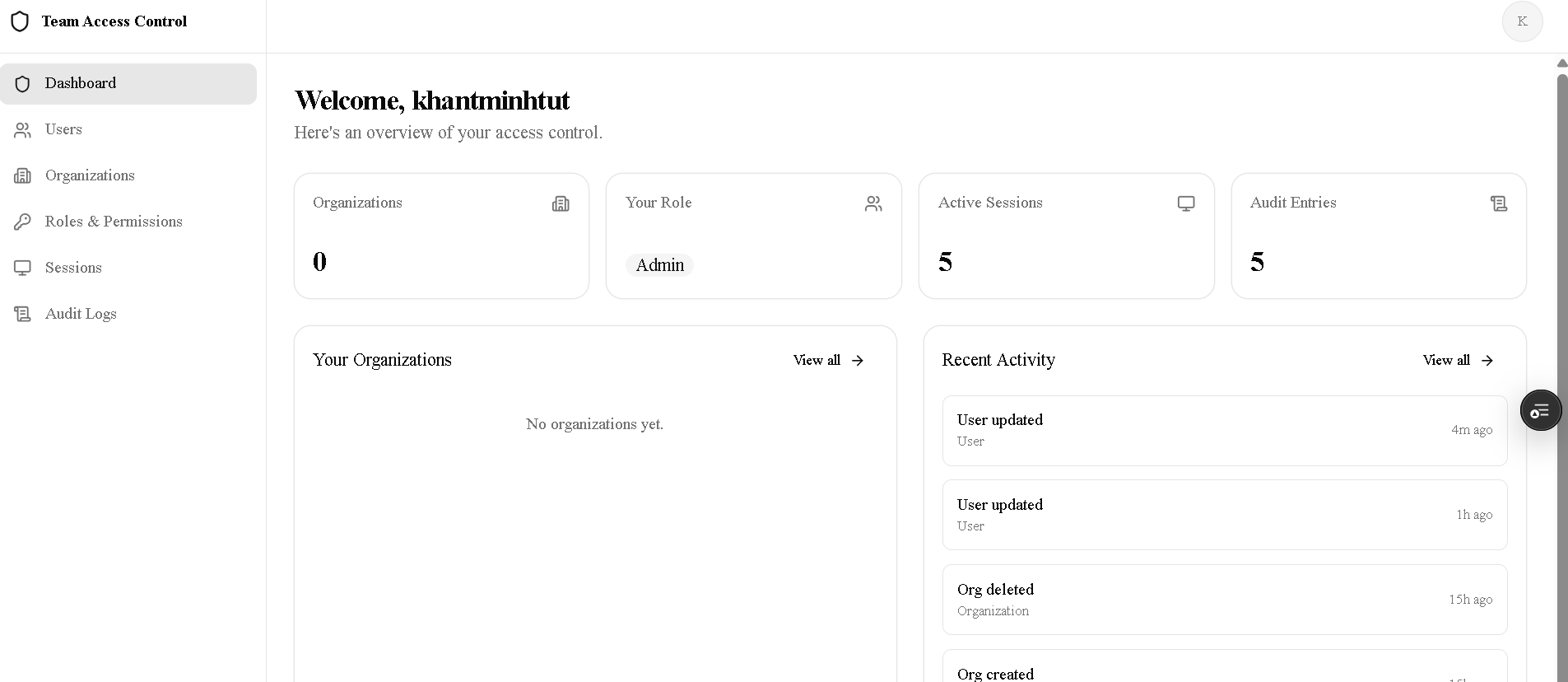 Team Access Control App